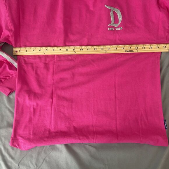Disney Hot Pink Silver Glitter Spirit Jersey Disney Parks Adult Sz S NWT!! - Picture 7 of 9
